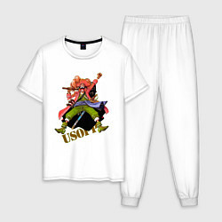 Пижама хлопковая мужская Уссоп из аниме One Piece, цвет: белый