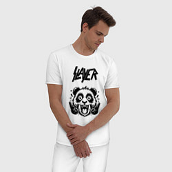 Пижама хлопковая мужская Slayer - rock panda, цвет: белый — фото 2