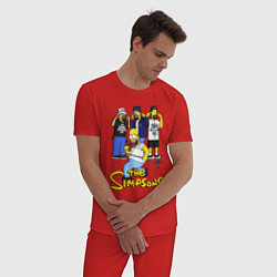Пижама хлопковая мужская Simpsons - Cypress hill, цвет: красный — фото 2