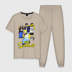 Пижама хлопковая мужская Simpsons - Cypress hill, цвет: миндальный