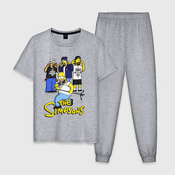 Пижама хлопковая мужская Simpsons - Cypress hill, цвет: меланж