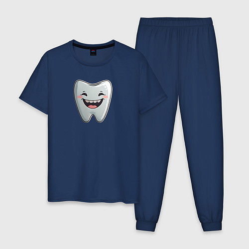 Мужская пижама Улыбающийся зуб / Тёмно-синий – фото 1