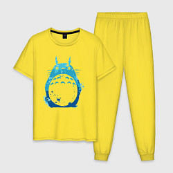 Пижама хлопковая мужская Blue Totoro, цвет: желтый