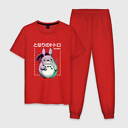Пижама хлопковая мужская Тоторо - Далли, цвет: красный