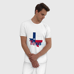 Пижама хлопковая мужская Texas, цвет: белый — фото 2