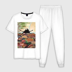 Пижама хлопковая мужская Унесённые призраками Безликий Каонаси, цвет: белый