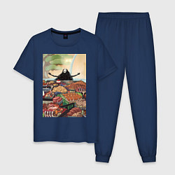 Пижама хлопковая мужская Унесённые призраками Безликий Каонаси, цвет: тёмно-синий