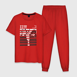 Пижама хлопковая мужская Depeche Mode - SOTU merch, цвет: красный