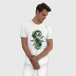 Пижама хлопковая мужская Slipknot ram, цвет: белый — фото 2
