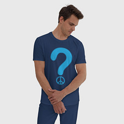 Пижама хлопковая мужская Мир вопрос, цвет: тёмно-синий — фото 2