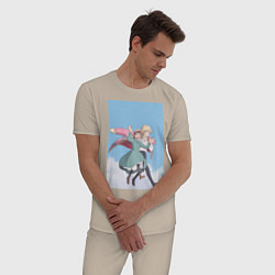 Пижама хлопковая мужская Софи Хаттер Хаул, цвет: миндальный — фото 2