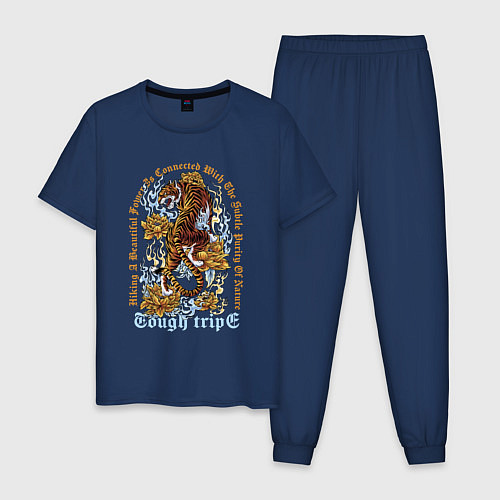 Мужская пижама Eough tripe / Тёмно-синий – фото 1