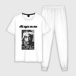 Пижама хлопковая мужская 2pac Art All eayz on me, цвет: белый