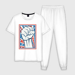 Пижама хлопковая мужская USA revolution, цвет: белый