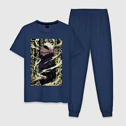 Пижама хлопковая мужская Магическая битва Сатору Годзё, цвет: тёмно-синий