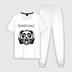 Пижама хлопковая мужская Evanescence - rock panda, цвет: белый