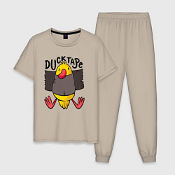 Пижама хлопковая мужская Duck tape, цвет: миндальный