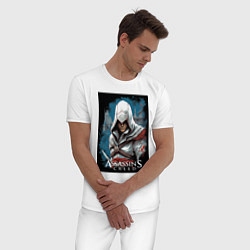 Пижама хлопковая мужская Assassins creed белый кинжал, цвет: белый — фото 2