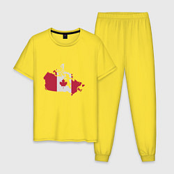 Пижама хлопковая мужская Страна Канада, цвет: желтый