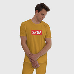 Пижама хлопковая мужская Skuf - trend, цвет: горчичный — фото 2