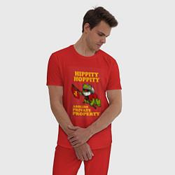 Пижама хлопковая мужская Лягушка революционер, цвет: красный — фото 2