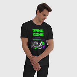 Пижама хлопковая мужская Game zone loading, цвет: черный — фото 2