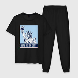 Пижама хлопковая мужская Style New York, цвет: черный