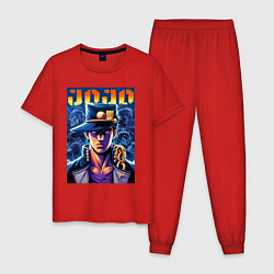Пижама хлопковая мужская Jojo - Jotaro Kujo ai art, цвет: красный