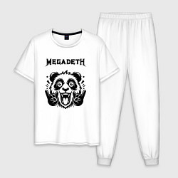 Пижама хлопковая мужская Megadeth - rock panda, цвет: белый