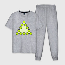 Пижама хлопковая мужская Треугольник из кругов, цвет: меланж