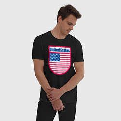Пижама хлопковая мужская United States, цвет: черный — фото 2