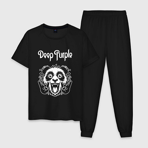 Мужская пижама Deep Purple rock panda / Черный – фото 1