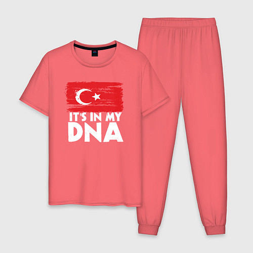 Мужская пижама Турция в ДНК / Коралловый – фото 1