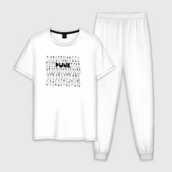 Пижама хлопковая мужская Панк и булавки, цвет: белый