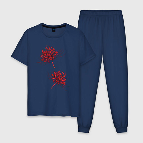 Мужская пижама Токийский гуль Паучья лилия / Тёмно-синий – фото 1