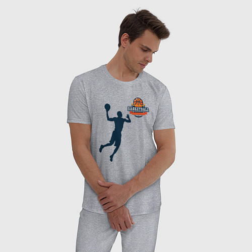 Мужская пижама Игрок в баскетбол basketball / Меланж – фото 3