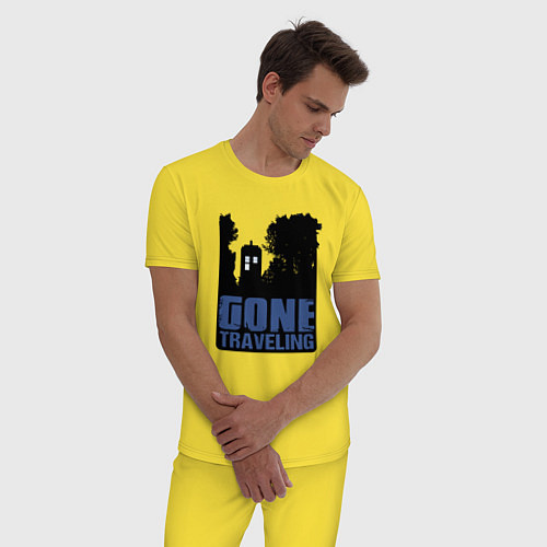 Мужская пижама Отправился путешествовать / Желтый – фото 3