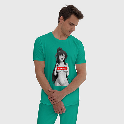 Мужская пижама Ахегао senpai nudity / Зеленый – фото 3