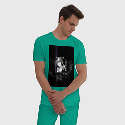 Пижама хлопковая мужская Горничная Рем, цвет: зеленый — фото 2