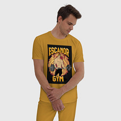 Пижама хлопковая мужская Эсканор грех гордыни gym, цвет: горчичный — фото 2