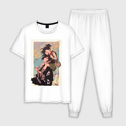Пижама хлопковая мужская Хяккимару Дороро воин, цвет: белый