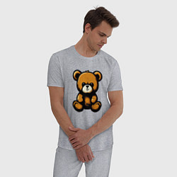 Пижама хлопковая мужская Тедди медведь, цвет: меланж — фото 2