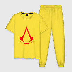 Пижама хлопковая мужская Red logo of assassins, цвет: желтый