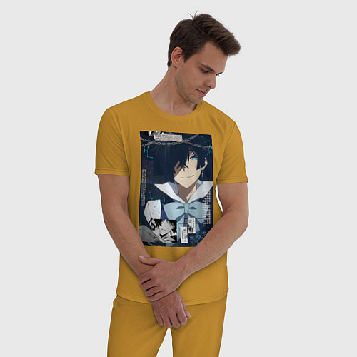 Мужская пижама Мемуары Ванитаса Ванитас вампир / Горчичный – фото 3