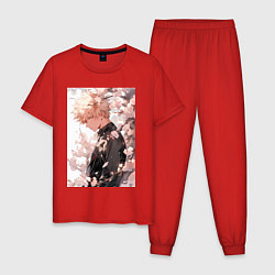 Пижама хлопковая мужская Моя геройская академия Кацуки Бакуго причуда, цвет: красный