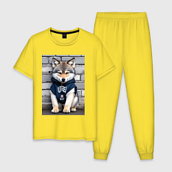 Мужская пижама Уличный волчонок - нейросеть