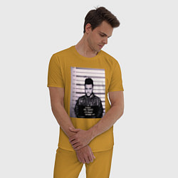 Пижама хлопковая мужская Викенд арестован, цвет: горчичный — фото 2