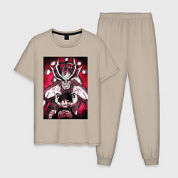 Пижама хлопковая мужская Магическая битва Мэгуми Фусигуро призыв, цвет: миндальный