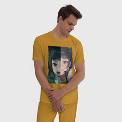 Пижама хлопковая мужская Монолог фармацевта Маомао коллаж, цвет: горчичный — фото 2