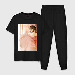 Пижама хлопковая мужская Монолог фармацевта Маомао арт, цвет: черный